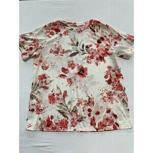 NWOT Boutique 2XL Red Pink Watercolor Floral Top Cottagecore